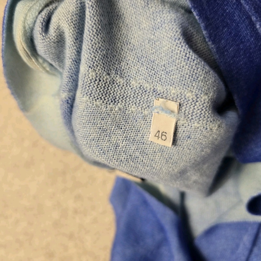 Gran Sasso Italy 100% Cashmere Twinset Cardigan & Sweater Blue Women's Size 46 - Picture 15 of 16